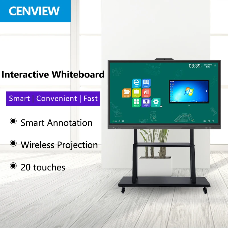 65 Inch touch screen all in one smart board use in school interactive whiteboard