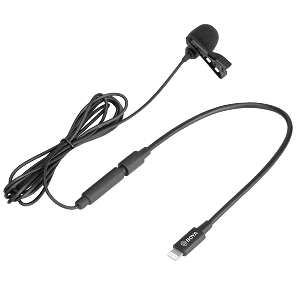 BOYA BY-M2 Lavalier Microphone Omnidirectional Condenser Mic MFi Lighting for iPhone 11 Pro Xs Max Xr X 8 7 iPad iPod Touch iOS