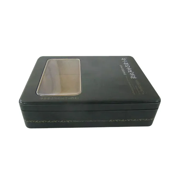 Жестяная коробка с окошком, косметические контейнеры, пищевые контейнеры