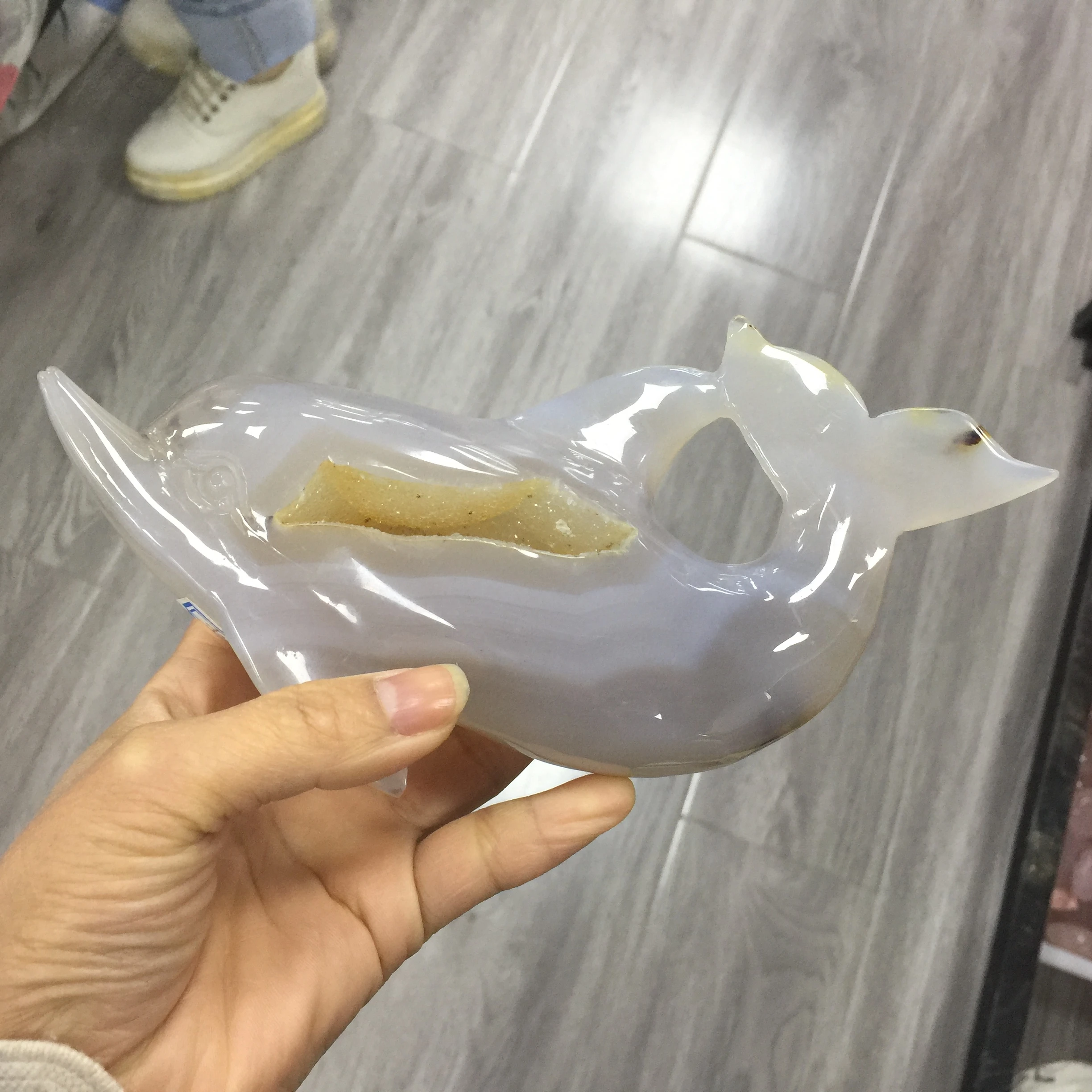 Folk crafts natural crystals agate geode druzy dolphin for gift or decoration