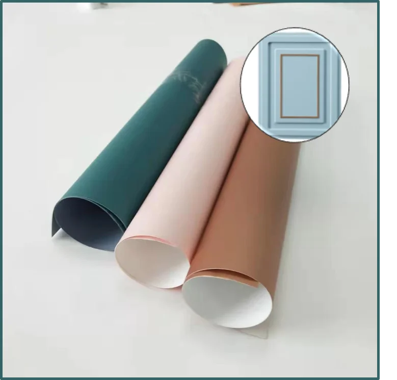 Embossing process high gloss of PVC heat shrinkable film for mdf