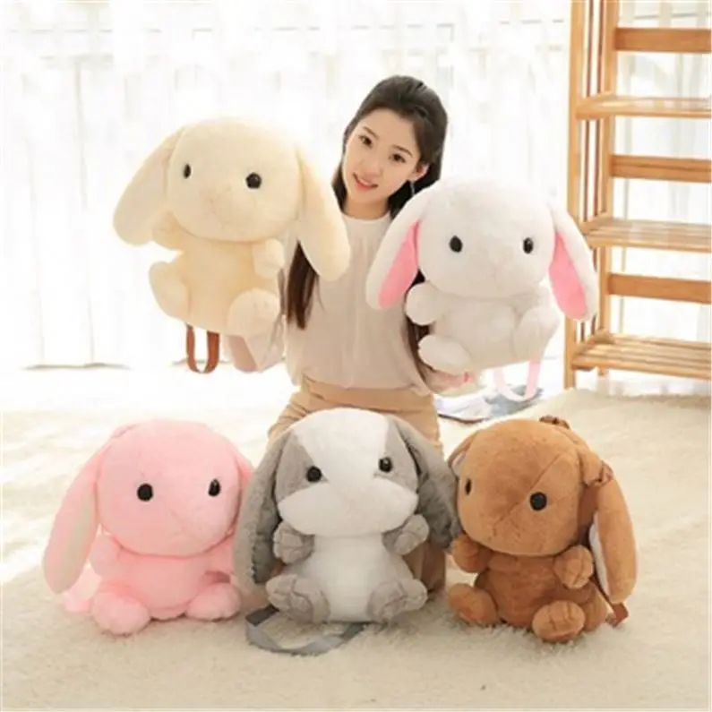 Plush Rabbit Backpack Japanese Kawaii Bunny Backpack Stuffed Rabbit Toy Children School Bag Gift Kids Toy For Little Girl R1062