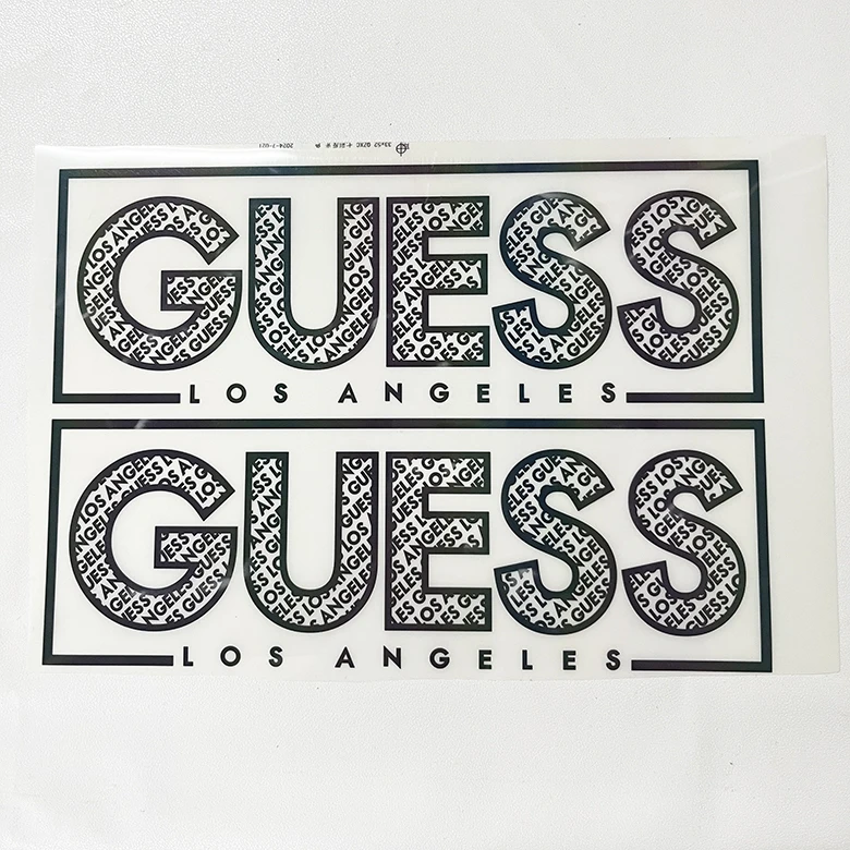 Custom rainbow bright reflective heat press iron on transfer screen sticker printing label film logo vinyl for t shirt clothing