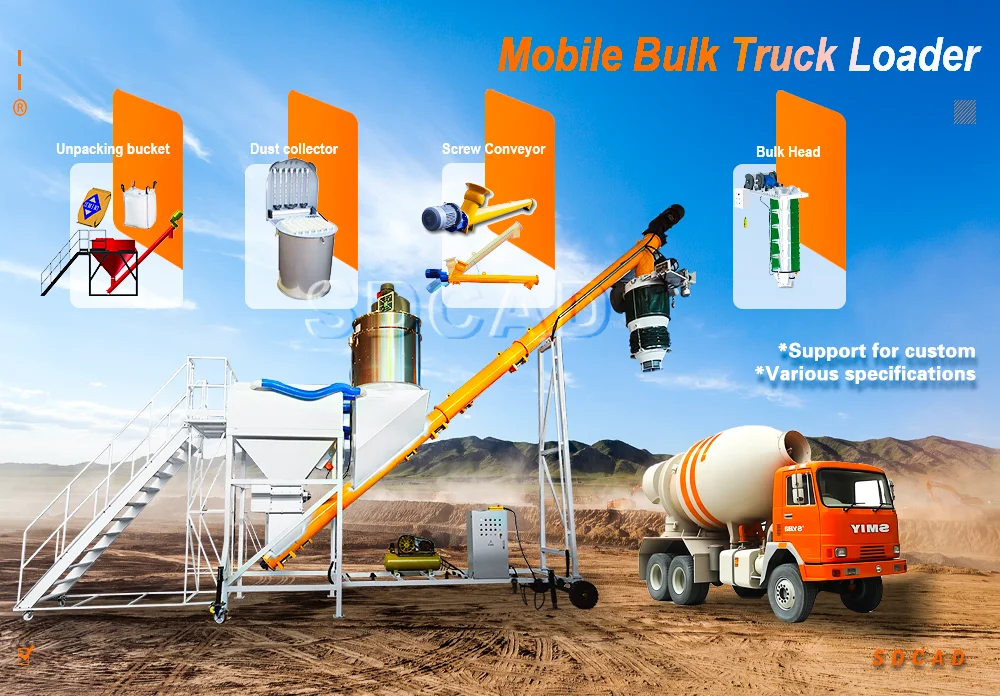China Mobile Bulk Truck Loader For Loading Bulk Goods Big Bag Unloading Machine