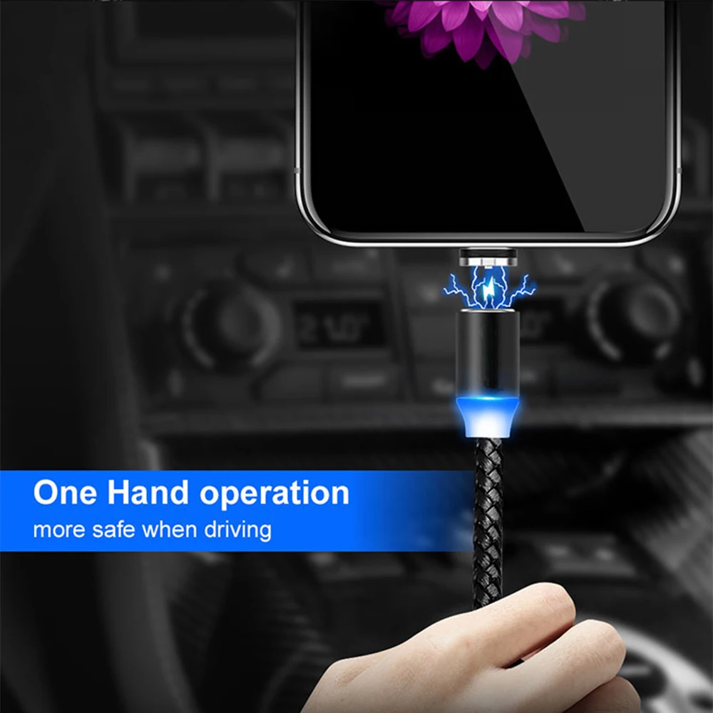 Wholesale nylon Magnetic Charging Cable 3 in 1 USB Cable Phone Cable Magnet Charger