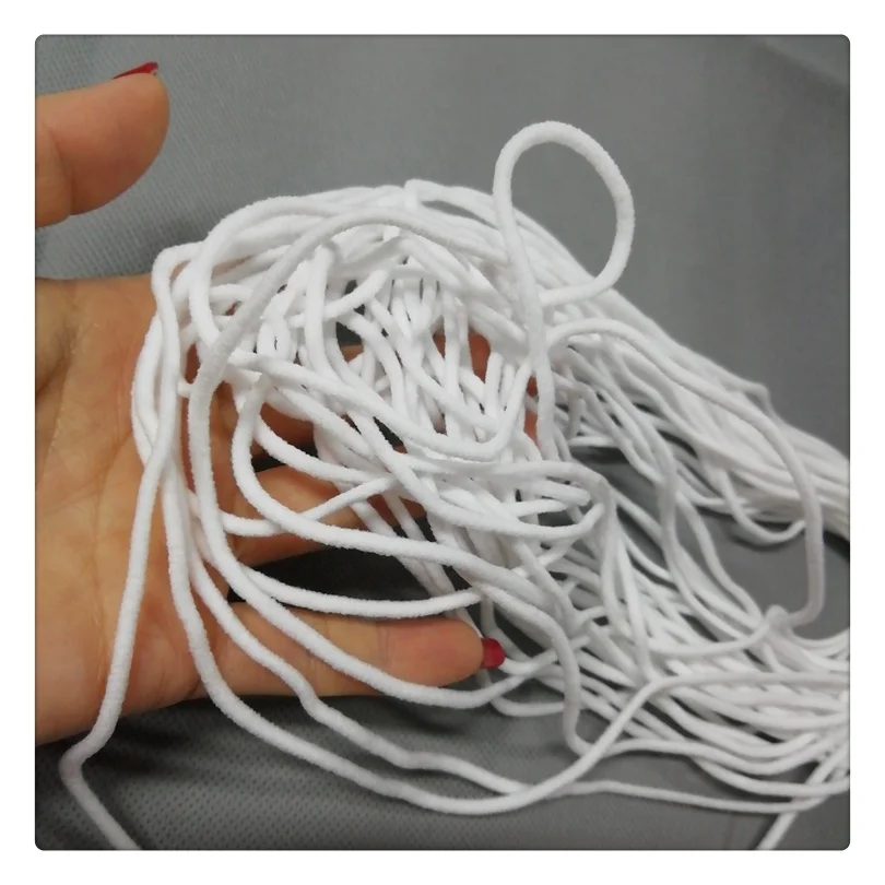 
Customized High Strength Elastic Cord 1-5mm Polyester Round Elastic Cord for disposable facial maskes earloop 