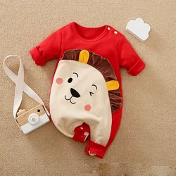 Baby jumpsuit spring and autumn cotton baby cartoon crawling clothes newborn clothes baby body