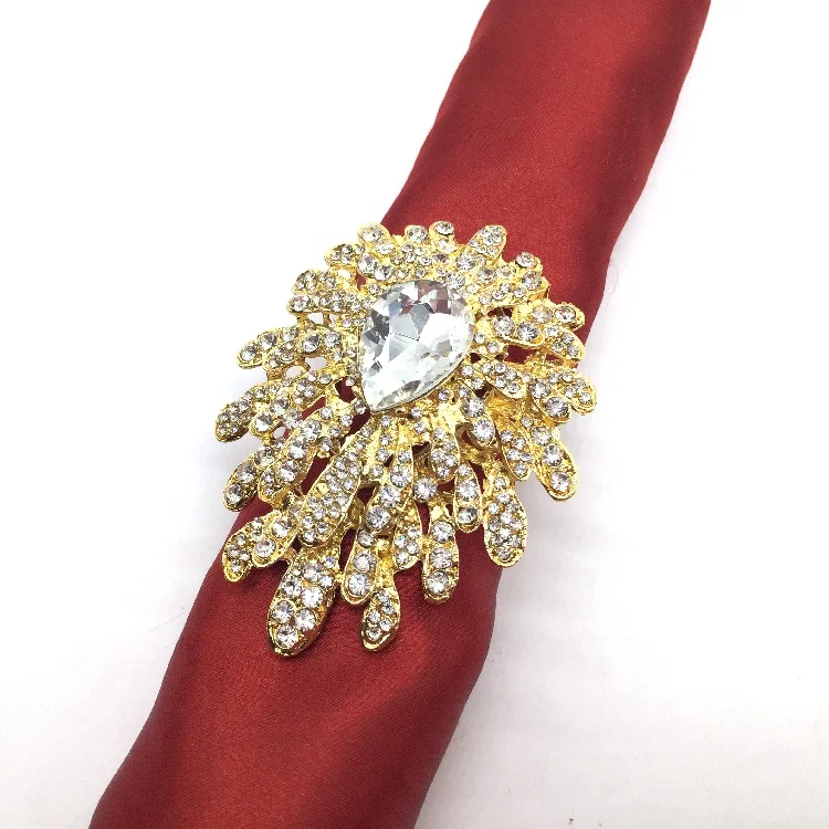 Custom Vintage Silver Jewelry Crystal Rhinestone Napkin Rings For Weddings