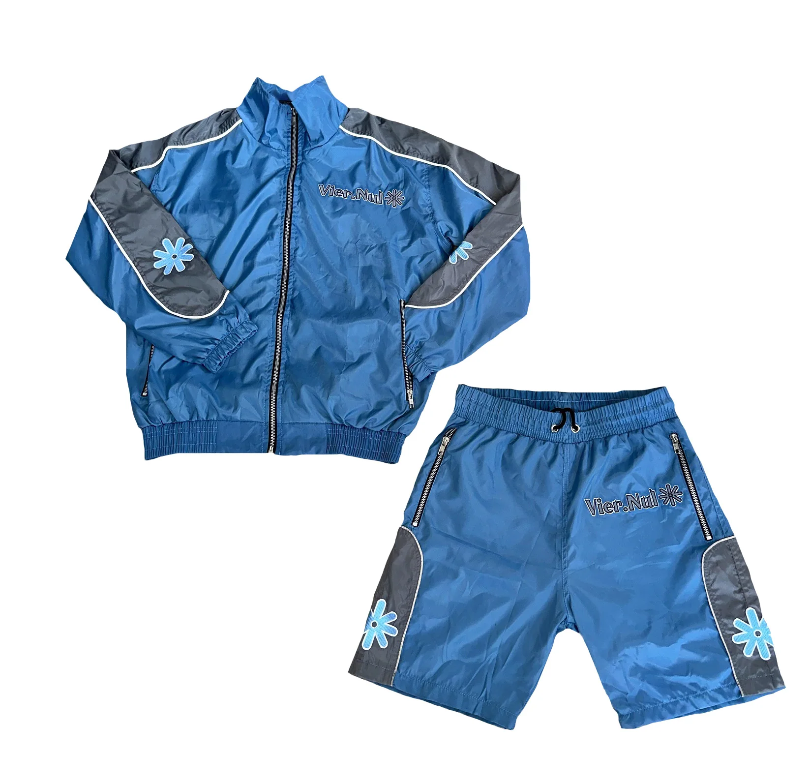 Custom Sublimation Reflective Tracksuit Crinkle Shell Nylon Fashion Design Windbreaker Men Nylon Tracksuit