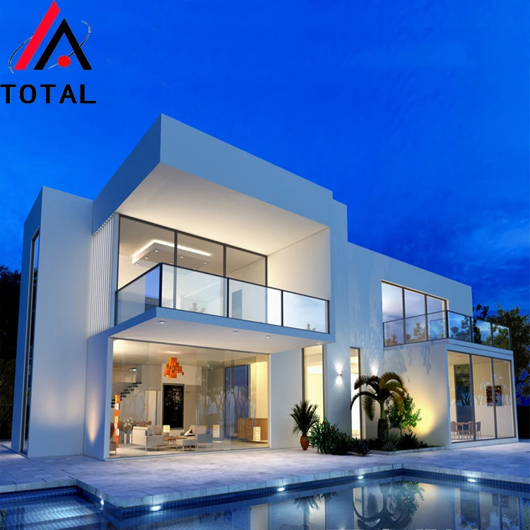 China luxury modern light steel large house prefabricated house villa