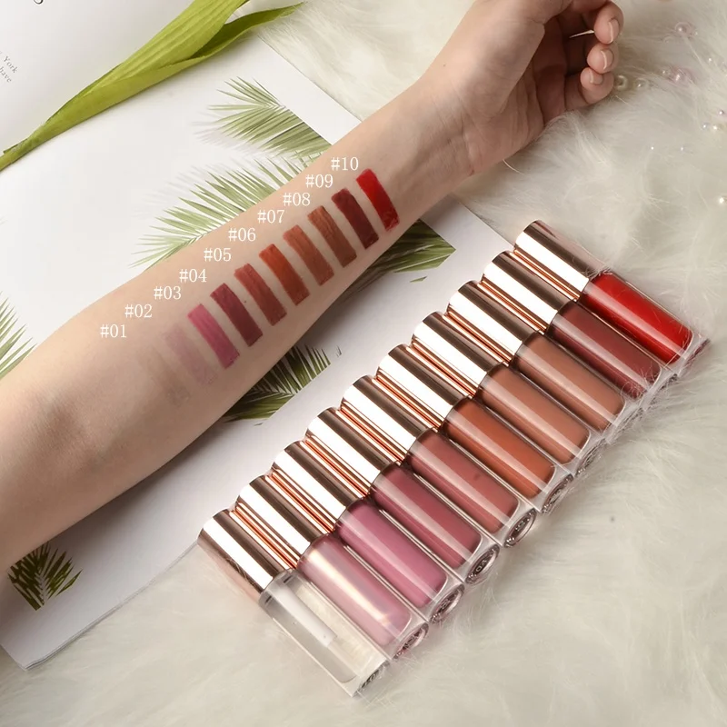 10 Color Free Makeup Samples Clear Lip Gloss Private Label Lip Plumping Gloss