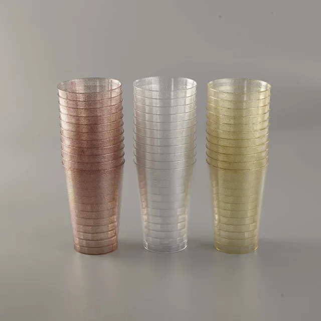 New Arrival Wedding Party Easy Clean 12 Oz Rose Gold Glitter Heavy Duty Plastic PS Disposable Cups