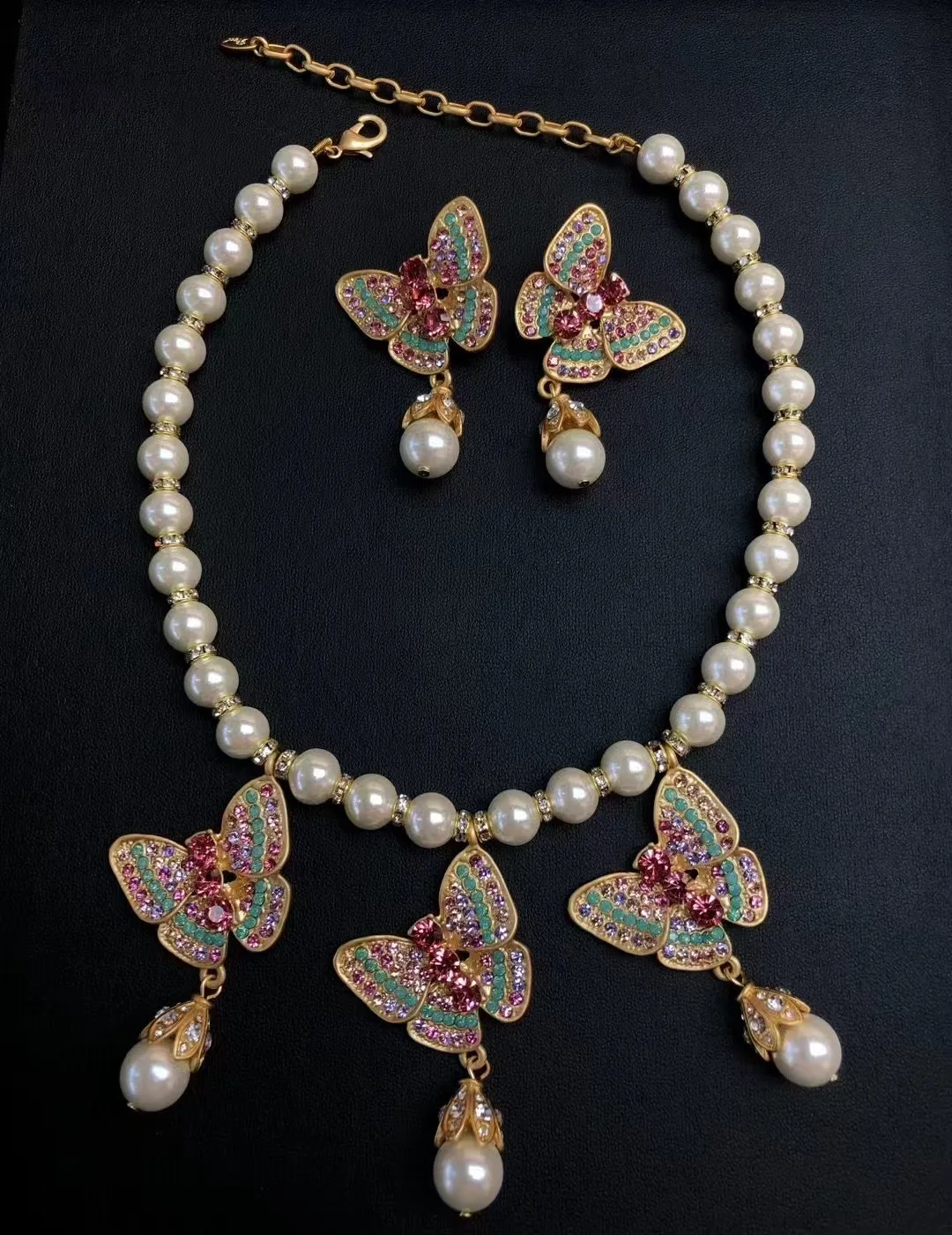 Vintage Silver and Copper Jewelry with Gold and Silver Plating Elegant Necklace and Earring Sets for Wedding Party Anniversary