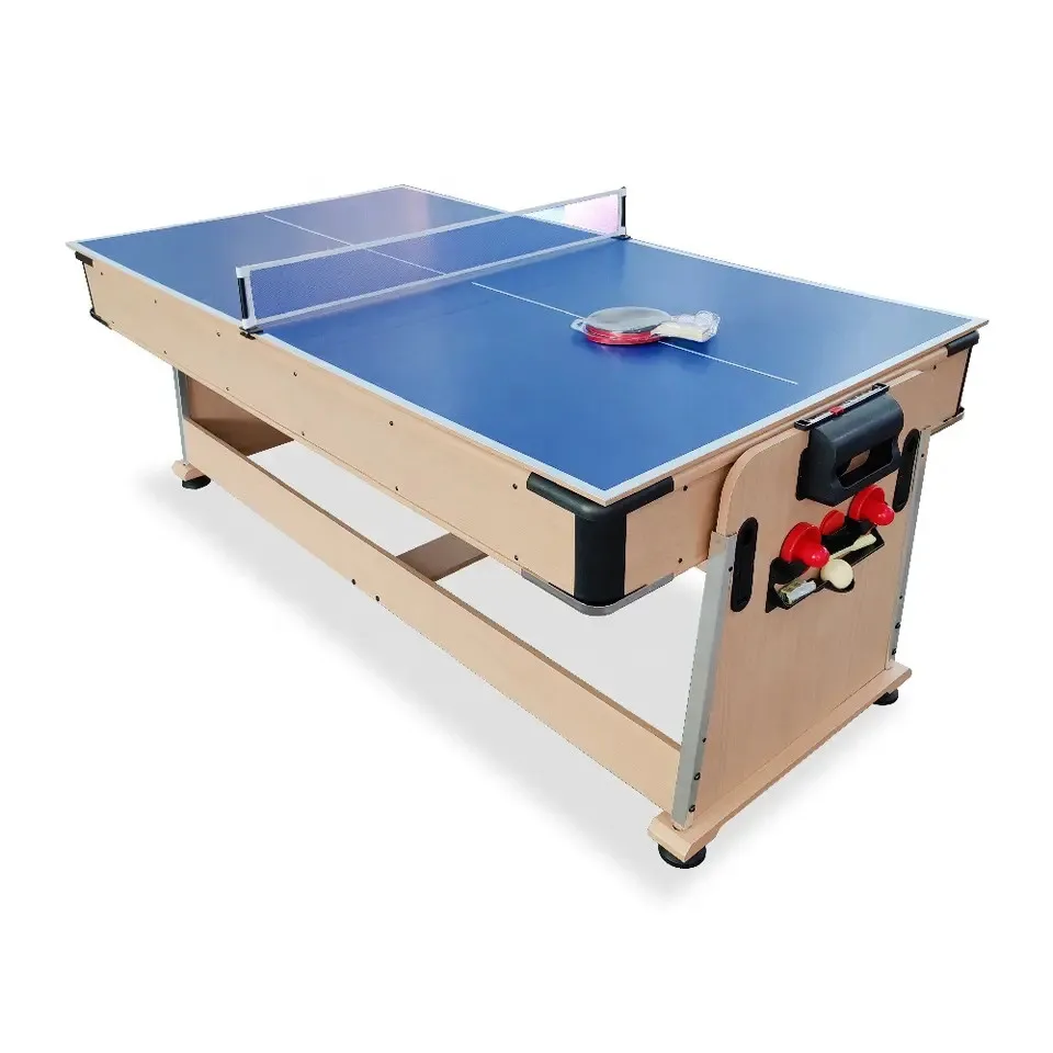 Multi Game  4 In 1 Rotating Air Hockey Snooker Pool Dining Billiard Table Tennis Table for Adults