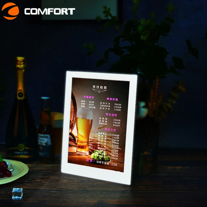 No MOQ KTV Night Club Restaurant Rechargeable Single Double Triple A4 A5 Led Menu book