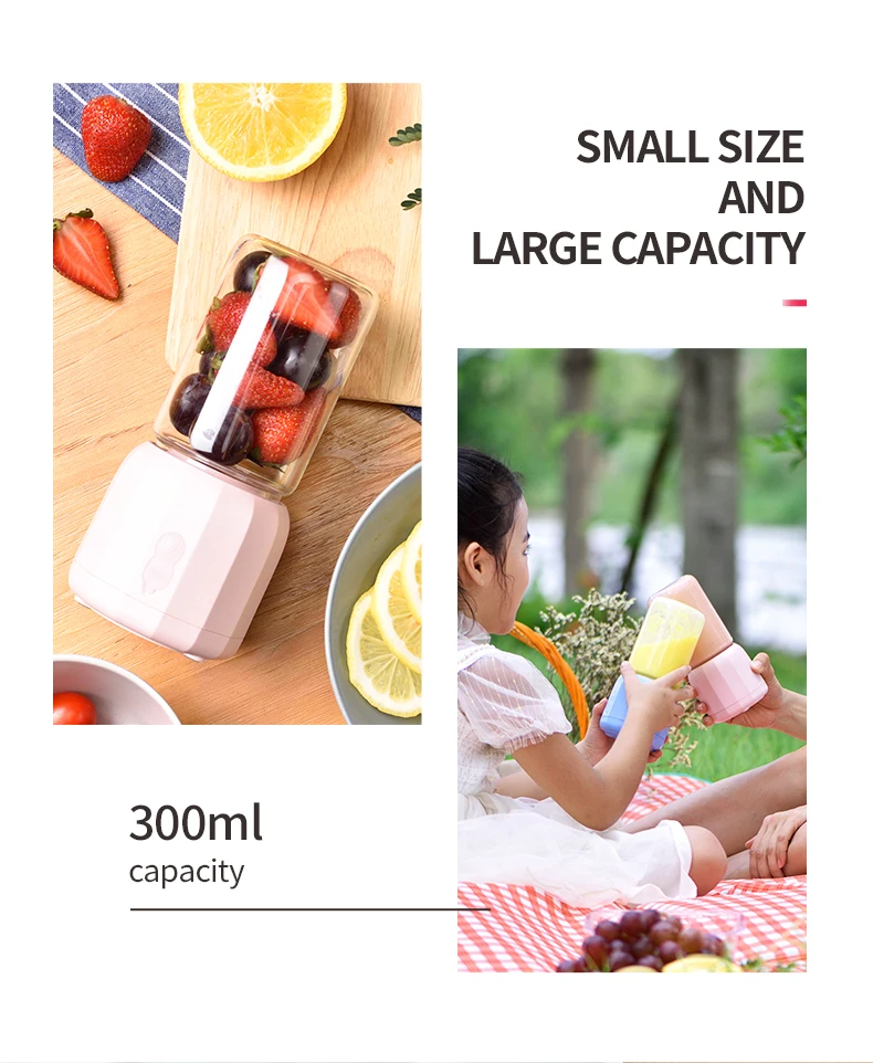  2021 300ml pp stainless steel portable 35W high speed blender machine grinder citrus