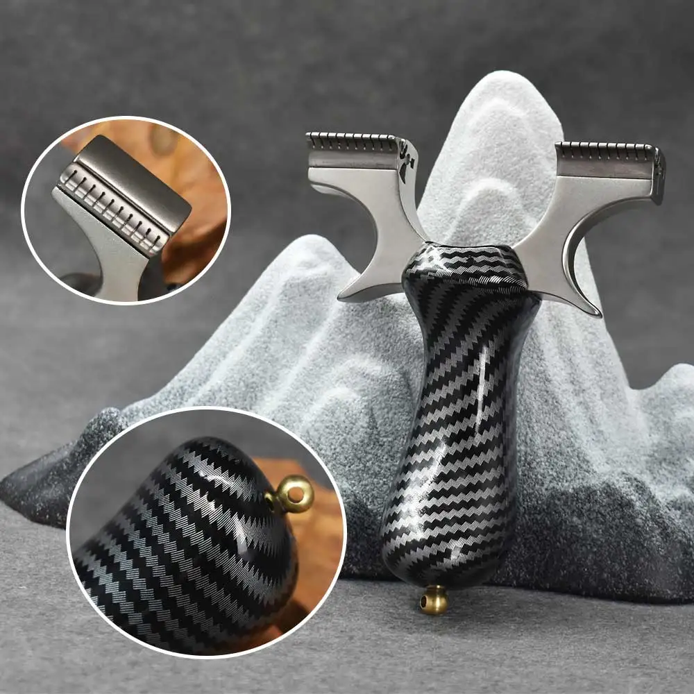 Metal Slingshot Dragon Teeth Quick Pressure Bow Head With Slingshot Elastic Rubber Band Outdoor Shooting Target Accessories