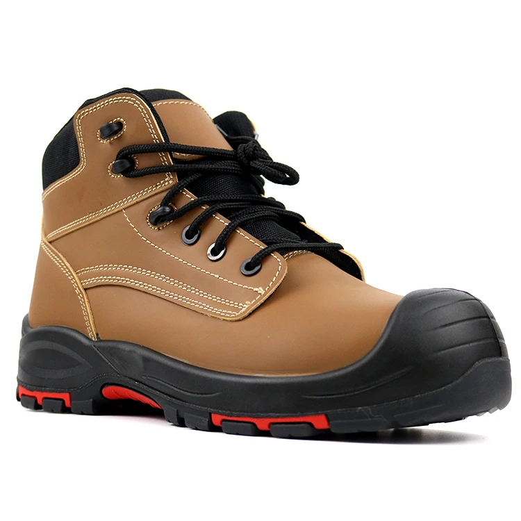 High Quality Mining Men Work Industrial Boots crazy horse Leather Safety Shoes