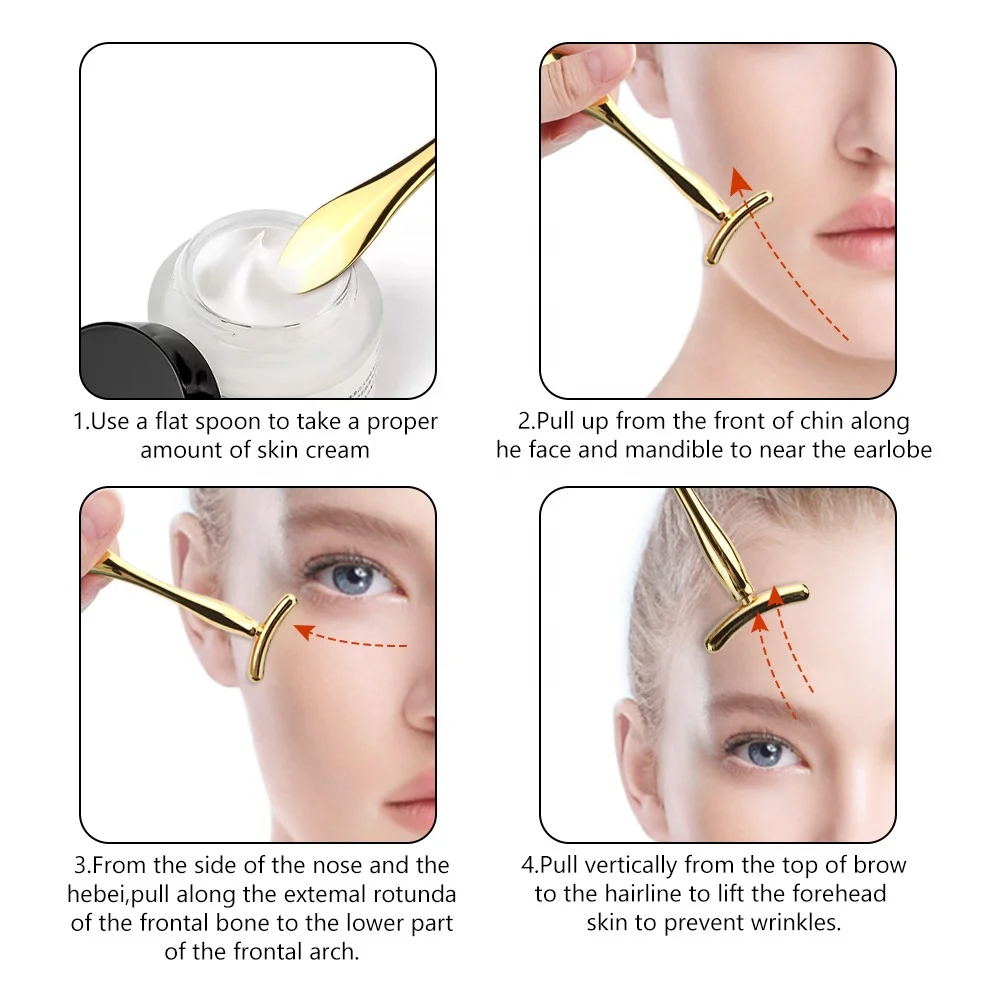 Eye Cream Mixing Spatula Scoop Face Lift Anti Wrinkle Eye Massager Stick Alloy Metal Facial Mask Eye Cream Facial Cream Scoop