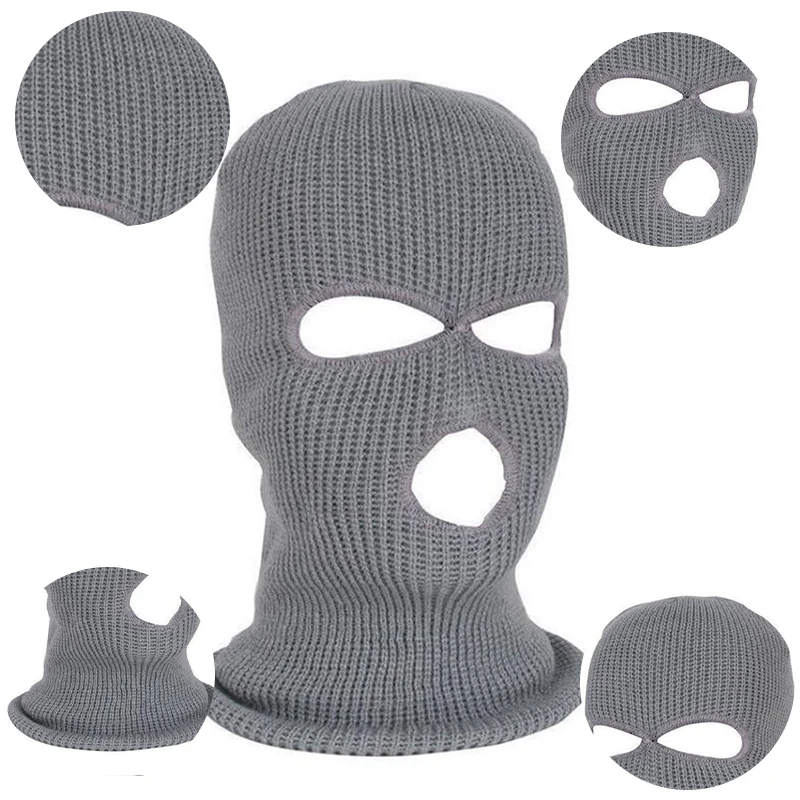 Fashion Knitted Ski Winter Mask Balaclava Three Hole SkiMask 3 Hole Cotton Warm Face Cover Winter Hat For Man