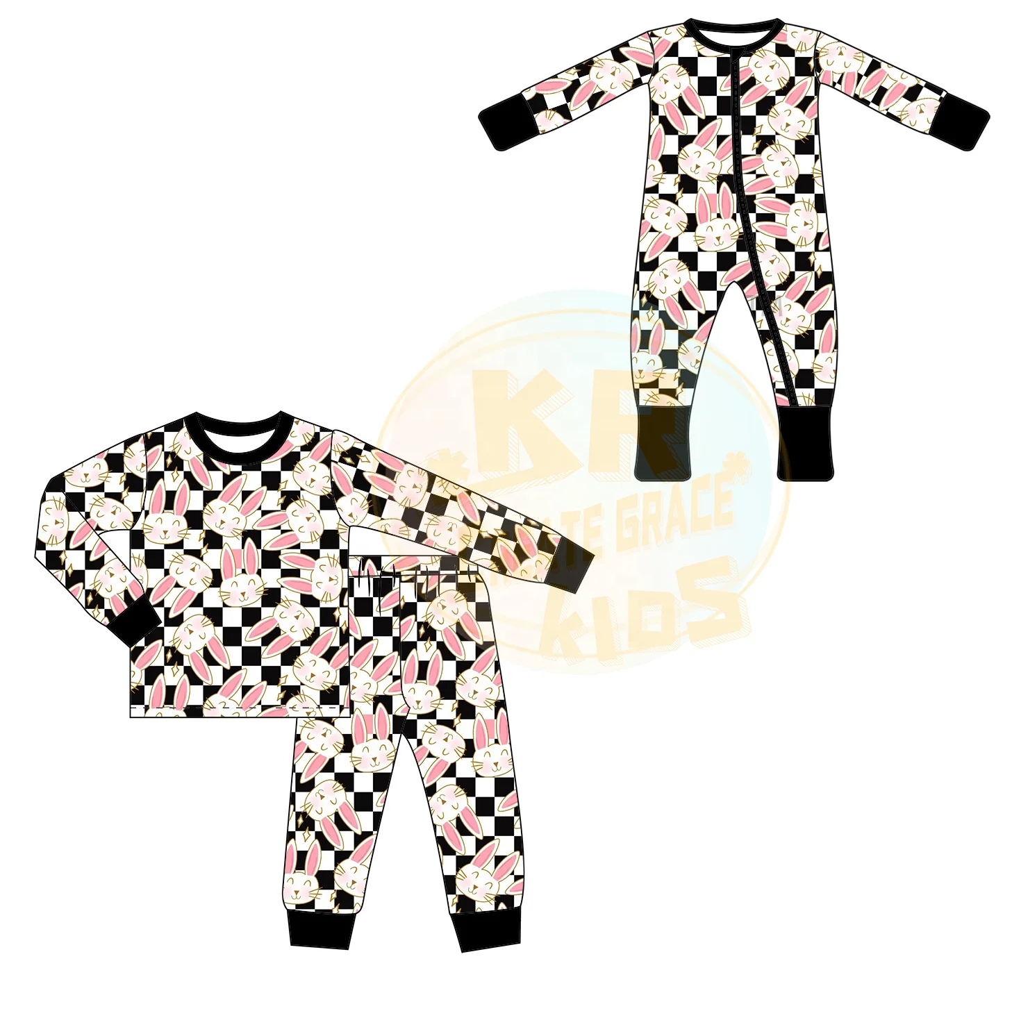 Custom Bamboo Romper Suit Kids Pajamas Cartoon Smile Print Kids Pajamas Bamboo for Boys
