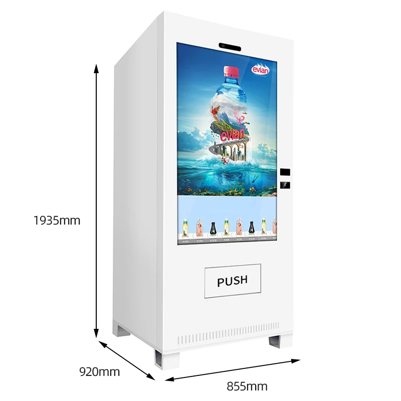 water vending machine for drinks and snacks