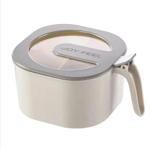 Kitchen Spice Rack Spice Pots 3 Piece 18 8 Stainless Steel Seasoning Box Storage Container Condiment Jars with Spoon Metal OEM