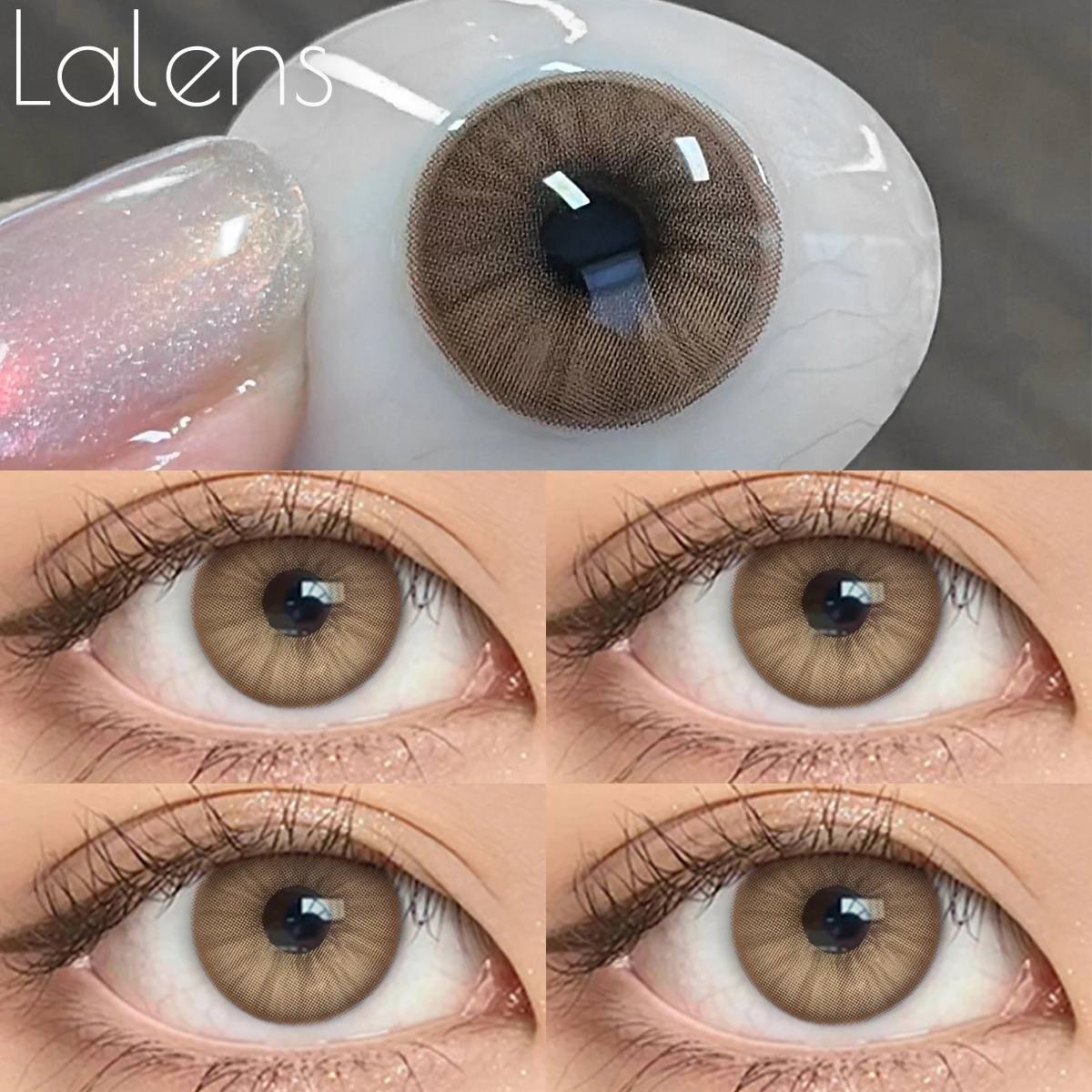 Lalens Meteor Blue 14.2MM Color Contact Lenses Wholesale Cosmetic Natural Brown Contact Lens Prescription For Dark Eyes