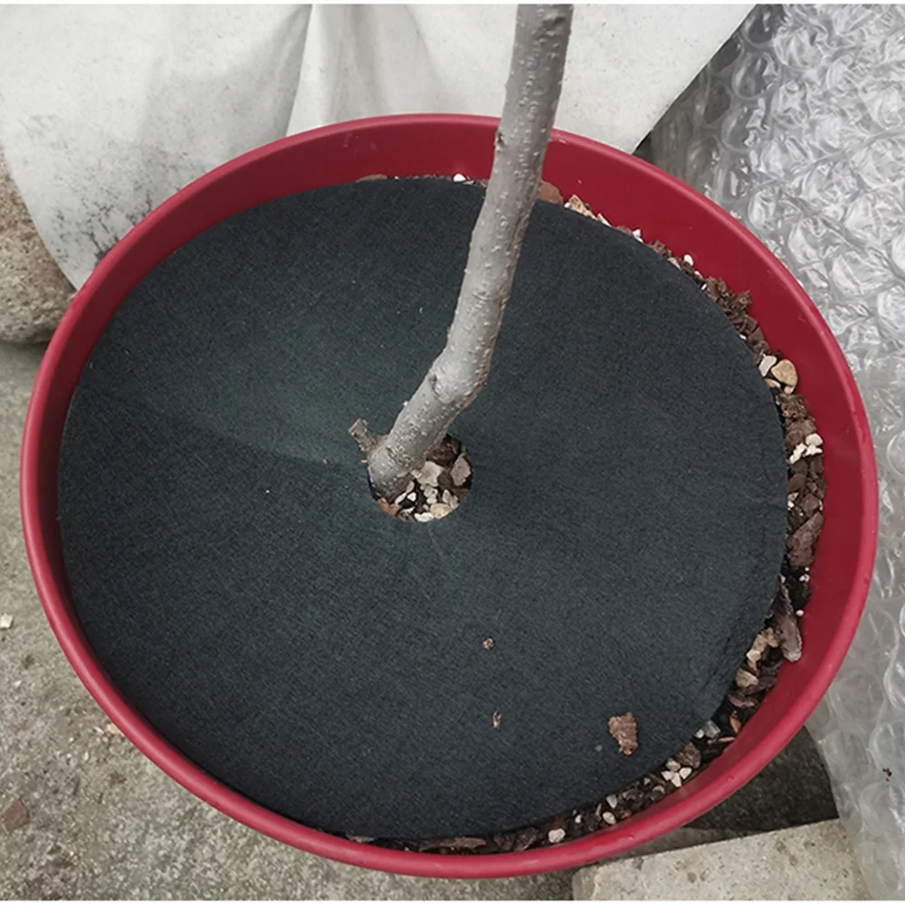 High Quality 62cm Non-Woven Fabric Protector Mat Plant Cover Weed Barrier mats degradable Tree Mulch Ring