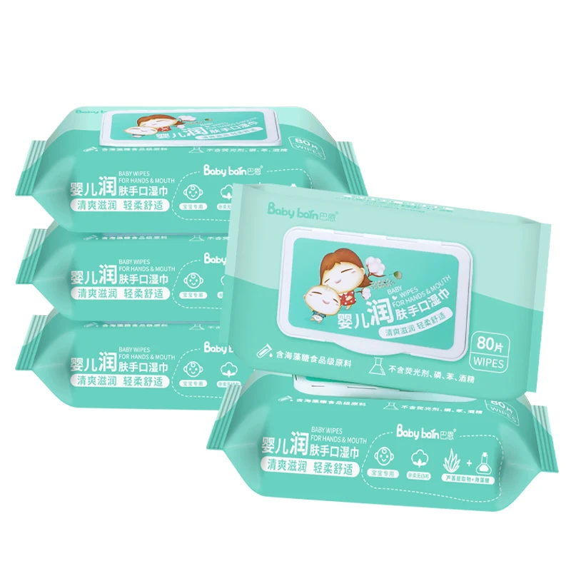80 pcs alcohol-free soft baby wet wipes china OEM ODM welcomed