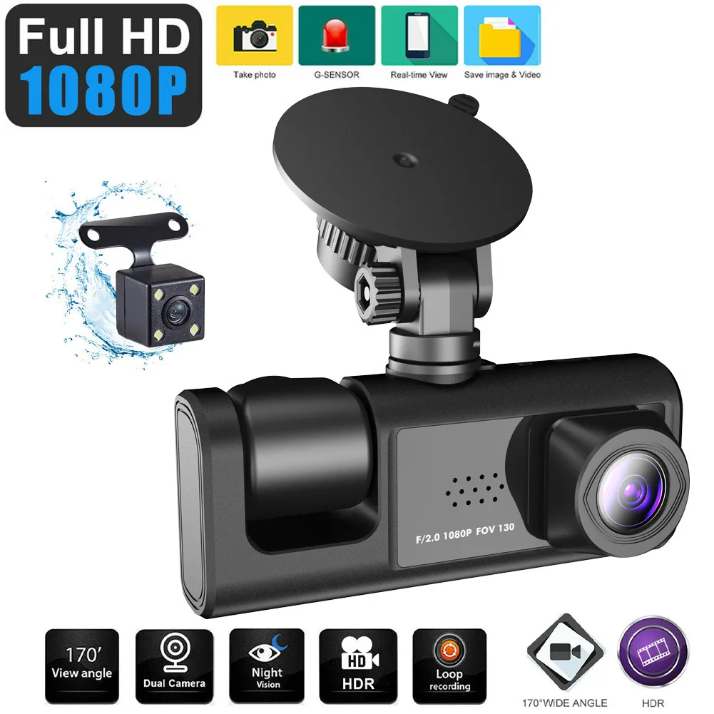 Wholesale HD 1080P Car DVR Dash Cam Black Box with Night Vision Recording Function memory card 32g Media-Vehicle Video Camera