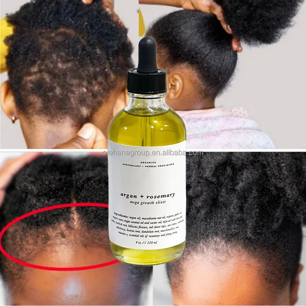 12 Herbs Blend Argan Rosemary Oils Mega Growth Elixir Natural Organic Hair Treatment Rosemary Oil for Hair Growth