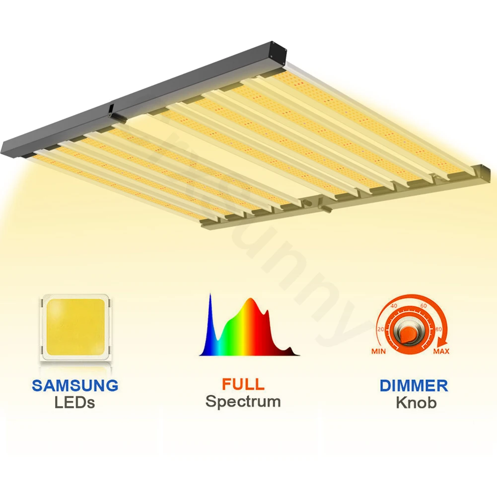 480W Samsung LM281B LED Grow Light CrxSunny 8 Bar G5000 Dimmable Full Spectrum CO2 480 watt LED Grow Light