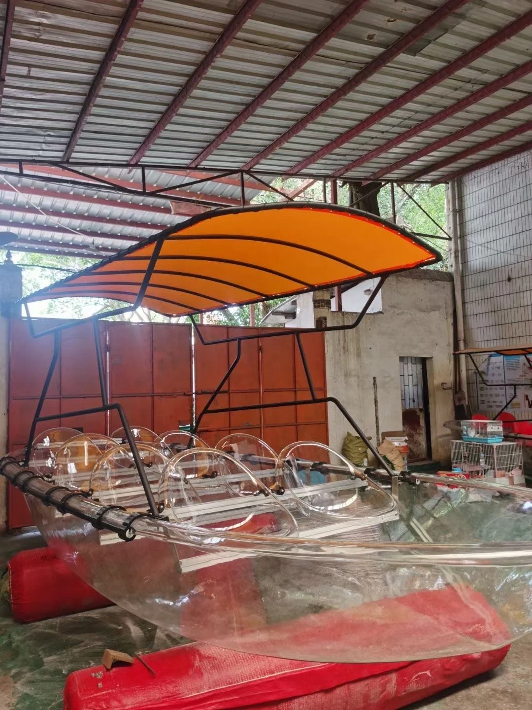 Plastic Boats 2 Persons Transparent Polycarbonate Clear Glass Kayak With Paddle/sightseeing touring fishing kayak