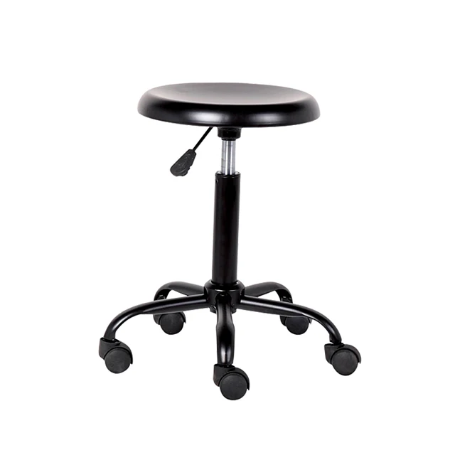 Simple Design Backless Round PVC Seat Bar Stool with Footrest