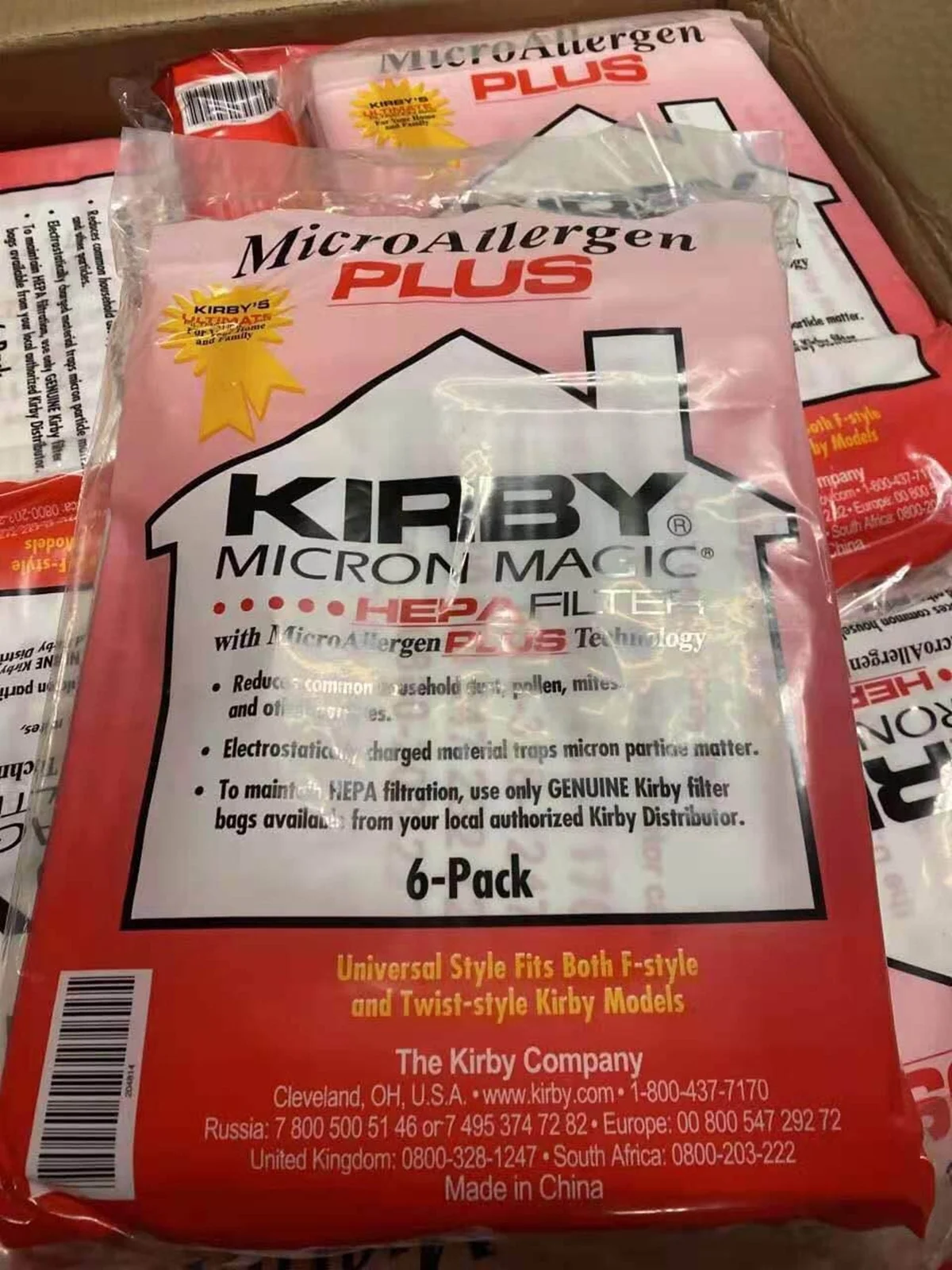 Мешки для фильтров для пылесоса Kirby Micron Magic Micro Allergen Plus HEPA, 6 шт./упаковка, нетканые мешки для пылесоса #204814