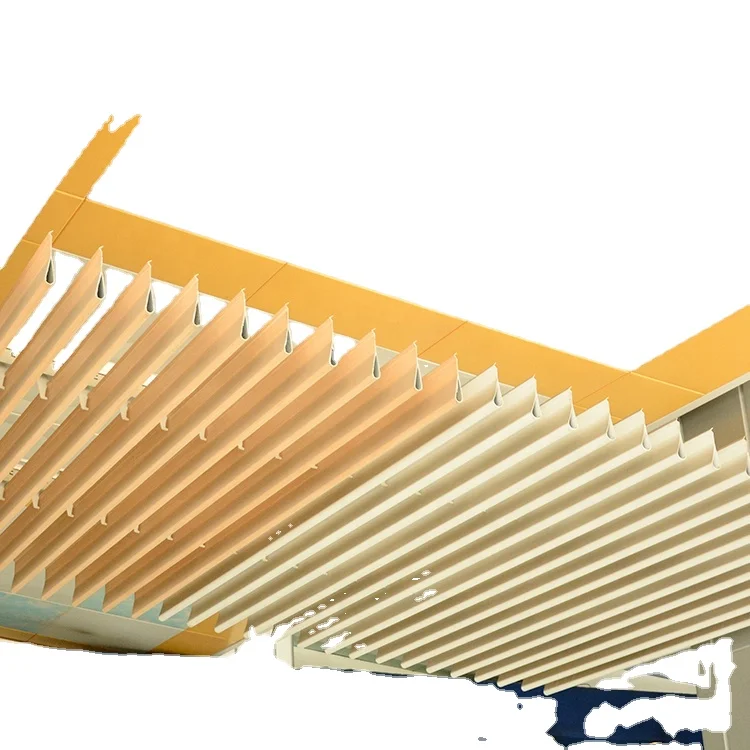 (patented product)Wood Color Metal Strip False Ceiling Water Drop Baffle Ceiling