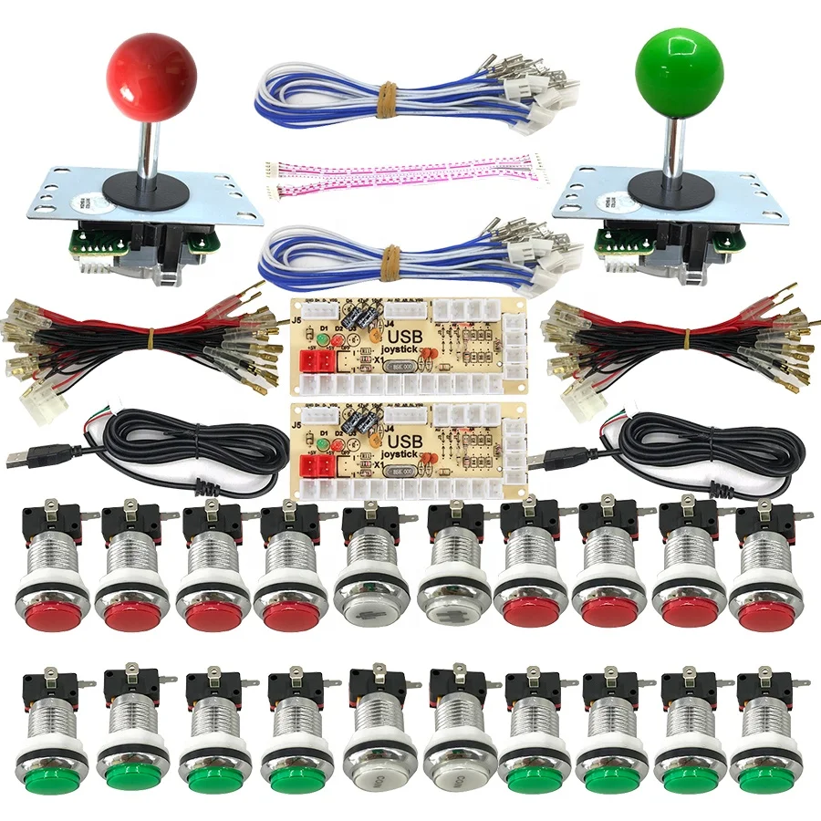 8way 5pin joystick led button arcade zero delay diy kit usb encoder to pc joystick