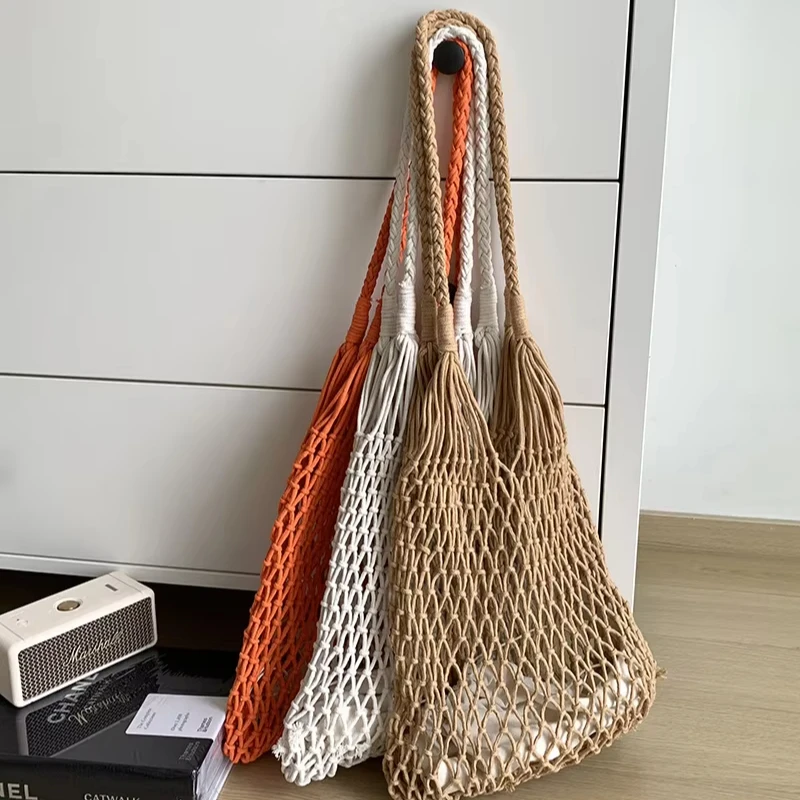 Handwoven Women Beach Multi-functional Shoulder Handbag Recycle Fashion ECO Friendly Shopping Bag