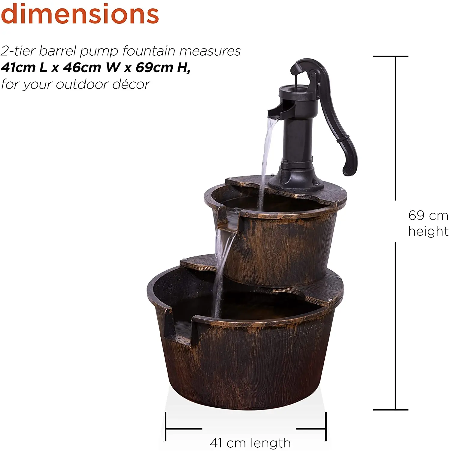 New garden supplies Design Outdoor Antique Style Water fountain with Various Color Garden Ornaments