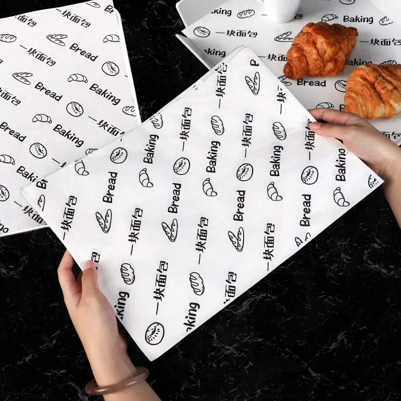 Customized Greaseproof Paper Food Digital Printing Double Side CMYK Recycled Uncoated Woodfree Paper 50gsm Sheets Virgin Pulp M