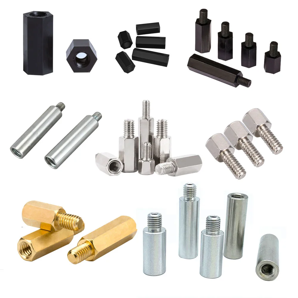Custom m1 m2 m2.5 m3 Gold White Black Pcb Round Hex Nylon Aluminum Pcb Brass Stainless Steel Standoff Spacer