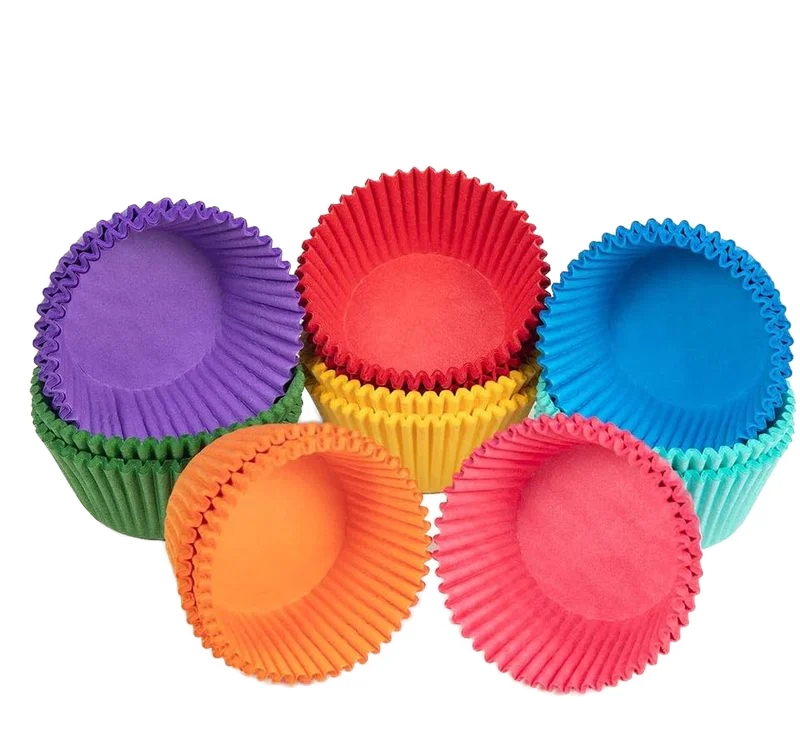 Factory direct sales Round Shaped 400pcs colorful cupcake liners muffin cups rainbow cupcake liners