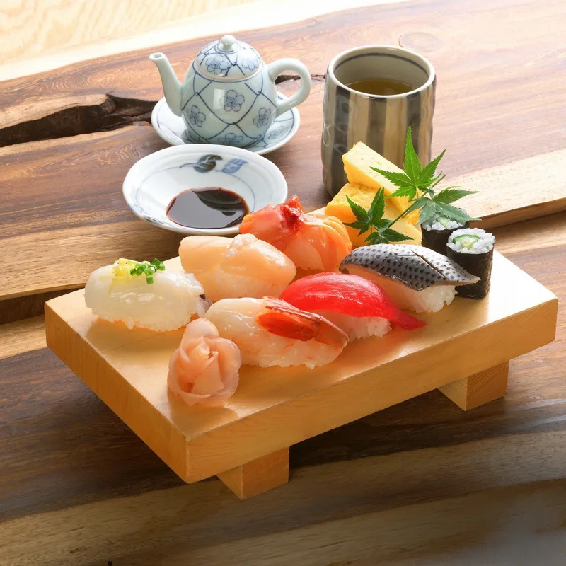 Japanese Hot Selling Creative Tableware Bamboo And Wood Sushi Board Rectangular Table Square Sushi Tray