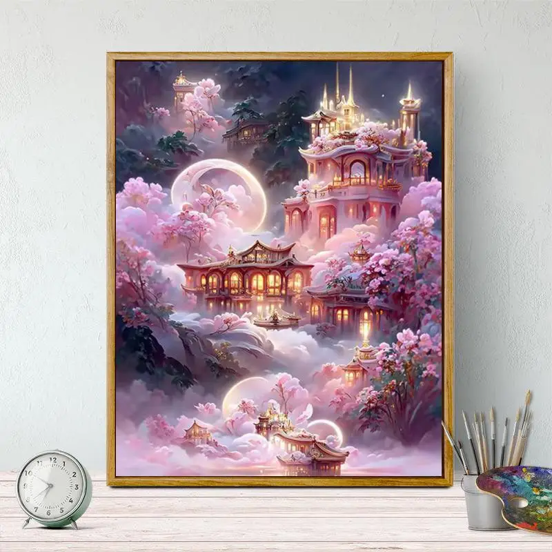 40X50cm Framed Custom Items Magic World DIY Painting By Numbers Oil Paint By Number Kits
