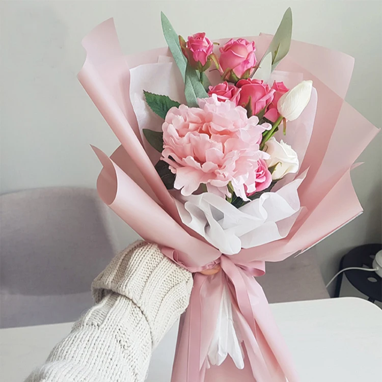 New Design Hot Pure Color Florist Wrapping Paper 24 Colors Stock Bouquet Waterproof Fresh Flower Wrapping Paper