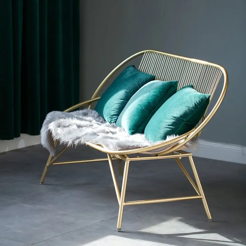 
wholesale Nordic simple luxury Bean bag sofa set furniture italian stylehotel bed room living room metal wire leisure sofa chair 