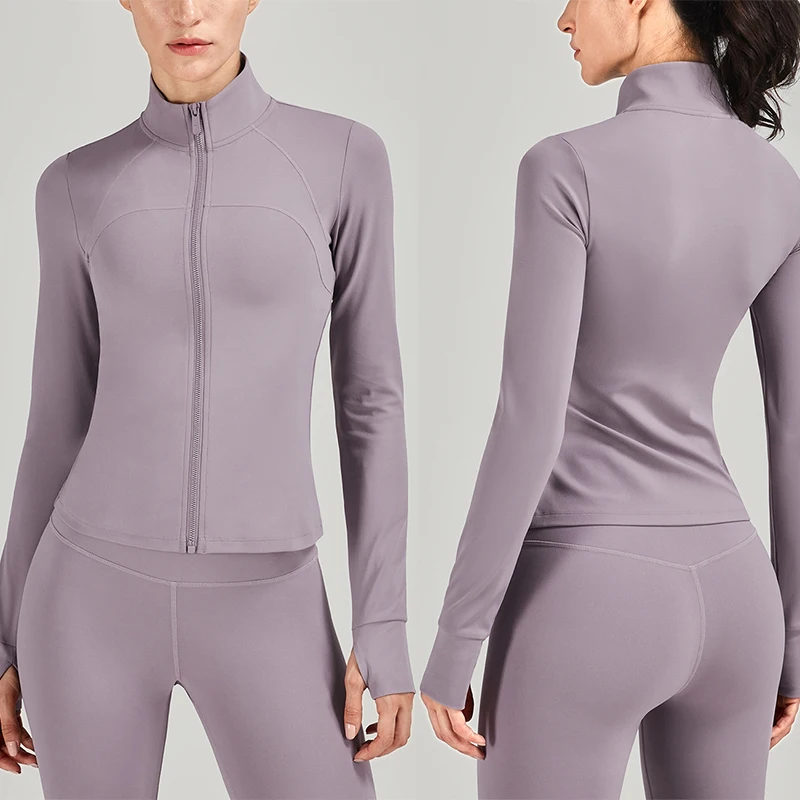 2021 luxury fall/winter fitness sets sports jacket and legging set lycra supplex leggings jacket fitness apparel women