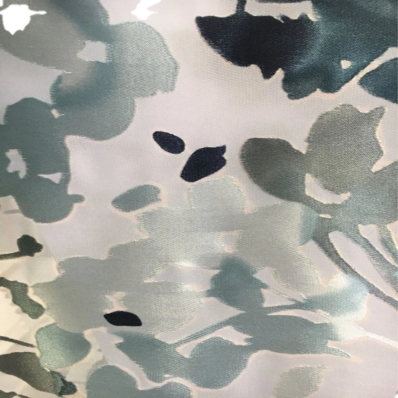 Custom design printing silk rayon opal burnout and printing fabric