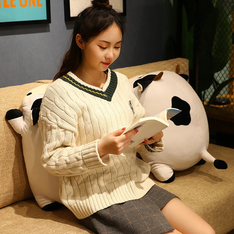 
35CM Cute Smart Baby Sleeping Plush Dairy Cows Cattle Stuffed Animals Soft Plush Cow Toys 